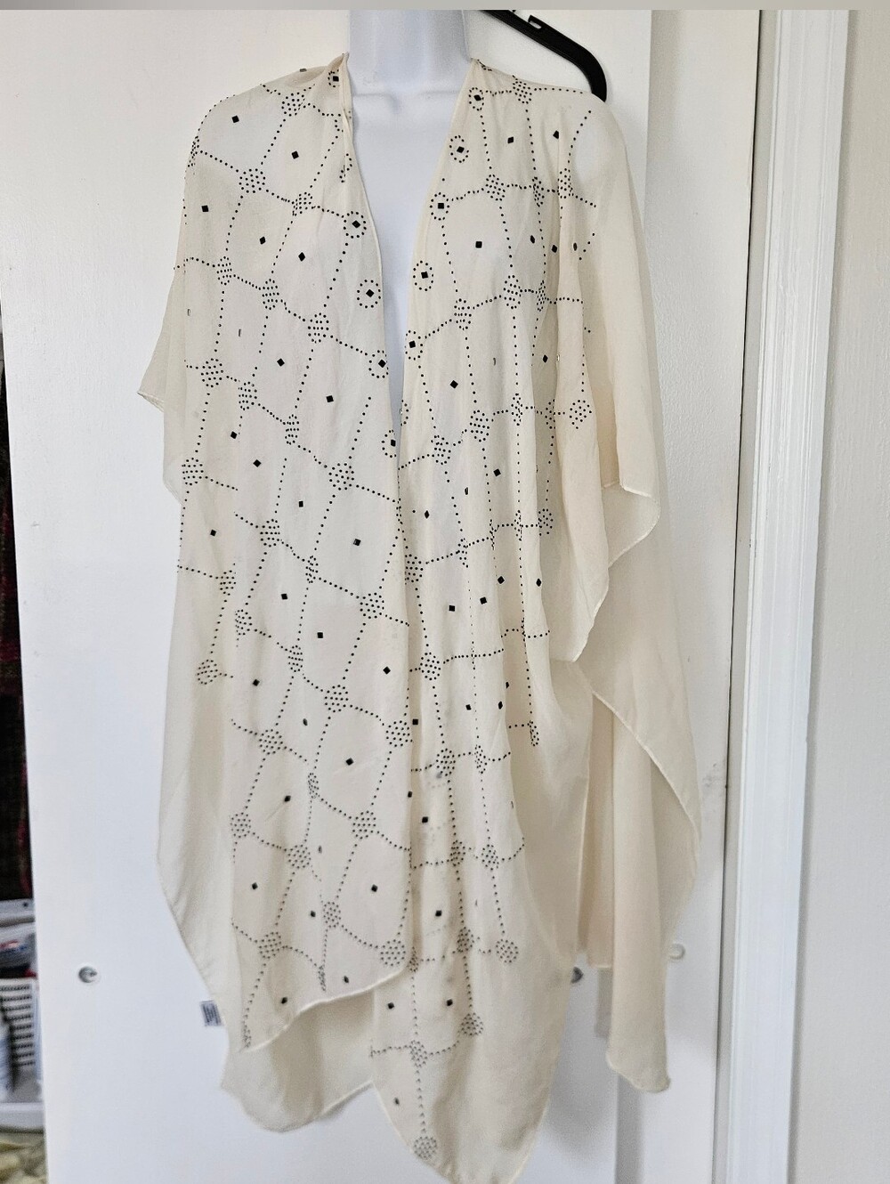 Jessica McClintock Ivory Wrap Studded Sheer OS Ethereal Glam Flowy Event Chiffon